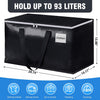 Blisstotes Collapsible Moving Bags - Heavy Duty Boxes with Zippers and Handles, Space Saving Packing Totes for Moving Supplies Storage (93L, 6-Pack, Black)