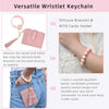 BAOSIWA Silicone Bracelet Keychain Wallet for Women Wristlet Card Holder Slim RFID Wallet with Zipper Pocket