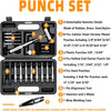 BESTNULE Punch Set, Pin Punches, Punch Tool, Roll Pin Punch Set, Made of High Quality Metal Material Including Punches and Hammer, Mechanical Repair Tool, with Organizer Storage Box (With Bench Block)