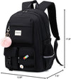 Abshoo Big Student Laptop Backpack for College Women Middle High School Teen Girls Bookbag Travel Daypack (Black)