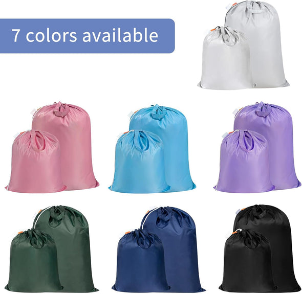 Polecasa Heavy Duty Large Laundry Bag with 130Gsm Tear Resistant Fabric and Handles, Durable Dirty Clothes Drawstring Bag, Easy Fit Laundry Hamper, College, Dorm, Travel Essentials 28”X36” Silver