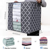 WISELIFE Storage Bags [3 Pack/100L] Large Blanket Clothes Organization and Storage Containers for Comforters,Bedding, Foldable Organizer with Reinforced Handle, Clear Window, Sturdy Zippers,Gray
