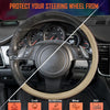 CAR PASS Wood Grain Microfiber Leather Steering Wheel Cover, Universal Fit for 14 1/2-15 Inch Beige Steering Wheel, Anti-Slip Veins Design, Cars,Suvs,Minivans, Sedans (Beige)