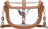 KKXIU Clear Crossbody Bag for Women Stadium Approved Vegan Leather Concert Shoulder Sports See-Through Purse