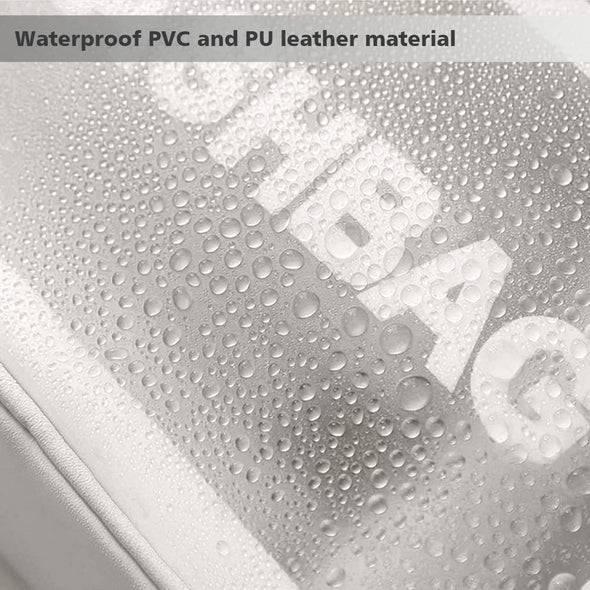 Travel Toiletry Bag for Women and Men, Matte Translucent Toiletry Bag with Handy Handle, Makeup Cosmetic Organizer Bag for Travel Toiletries Accessories (White-Xl)