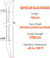 18 Inch Zip Ties Double Sided Toothed,120 LBS Tensile Strength Heavy Duty Cable Wire Ties with Self-Locking Adjustable More Durable Nylon Tie Wraps for Indoor Outdoor White（100 Pack）