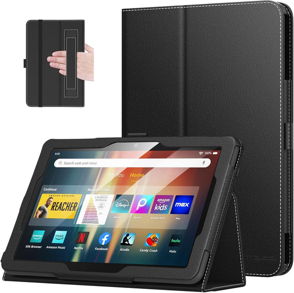 Moko Case Fits Amazon Kindle Fire HD 8 & 8 plus Tablet (12Th Generation/10Th Generation, 2024/2022/2020 Release) 8", Slim Folding Stand Cover with Auto Wake/Sleep, Black