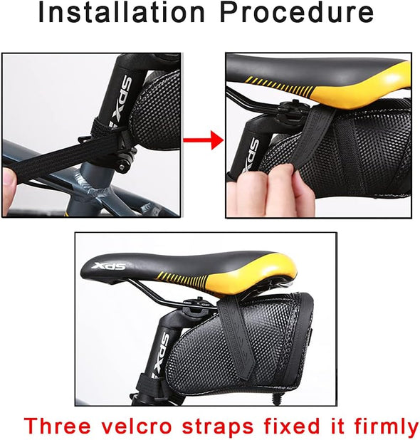 Bicycle Seat Bag Water Proof,Bike Pack under Seat,Wedge Saddle Bag for Bike,Cycling Accessories
