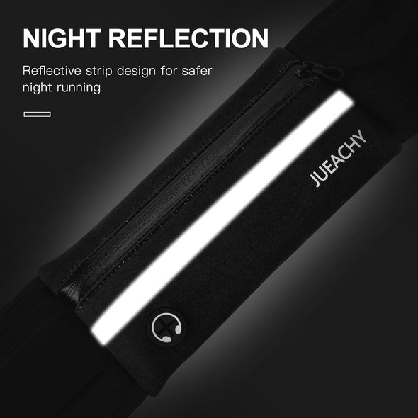 Jueachy Running Belts for Women Waterproof Fanny Pack Running Waist Pouch Phone Holder Adjustable Sports Money Belt with Headphone Port