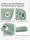 WESTBRONCO Wristlet Wallets for Women Nylon Quilted RFID Wallet with 3 Zipper Purse for Travel