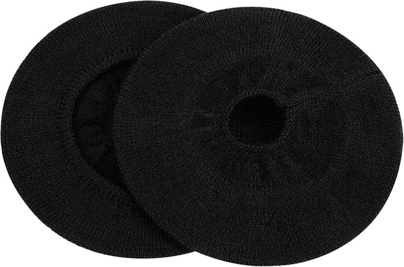 Earpads Sweater Cover Protectors with Stretchable Knit Fabric for Beats Studio 3/2 Bose QC35 25 15 Headphones and Other Headsets with 3-4 Inch Ear Cushions [ 2 Pairs ] (Black)