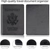 Herain Black & Dark Blue Passport Holder for Travel, Passport Cover Wallet Case 2 Pack Women Men Family Cruise Ship Essentials, Passport Book Holders Travel Vacation Must Haves