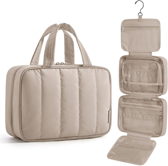 BAGSMART Travel Toiletry Bag for Women, Portable Hanging Hook Makeup B – Kinzd