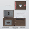 Apple Air Tag Wallet Men: Wallet with Airtag Holder - Airtag Wallet for Men Slim Minimalist 2 ID Window RFID Leather Wallet