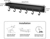 Niffgaff Black Key Holder - Self Adhesive Key Rack with Stainless Steel Hooks for Wall Decor