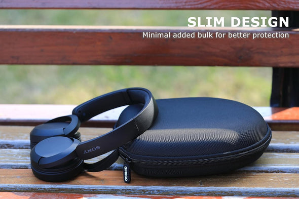 Ginsco Universal Headphone Case Compatible with JBL Tune 510BT 720BT, Sony WH-CH 720N/WH-CH520, Soundcore Q20/Q30 BERIBES KVIDIO TOZO Etc, 1680D Oxford Travel Carrying Hard Shell Case Black