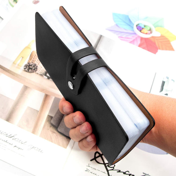 Padike RFID Credit Card Holder Business Card Organizer , with 96 Card Slots Credit Card Protector for Managing Your Different Cards to Prevent Loss or Damage (Black)