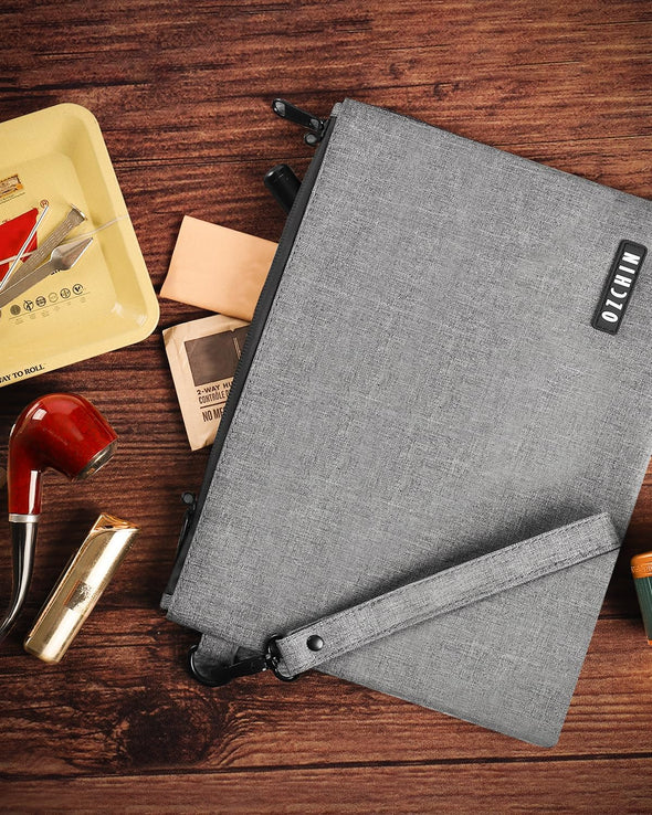 Smell Proof Bag with Combination Lock Smell Proof Bag Carbon Lining Smoking Tobacco Pouches 11'' X 8'' Durable Odorless Medicine Organizer Scent Proof Bag