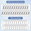 Logosophia 50 PCS Premium Keychain Making Kit - 25 Keychain Clips & 25 Key Rings, Metal Swivel Lobster Claw Clasps, for Jewelry Clasps&Name Tag