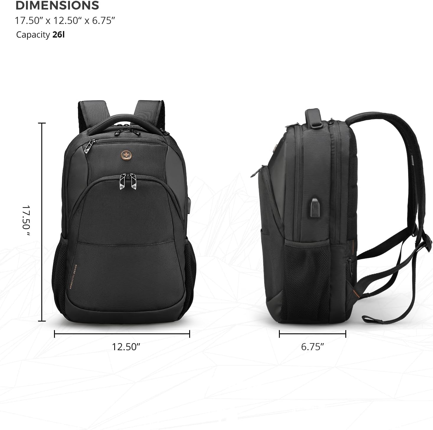 Swissdigital Design Travel Laptop Backpack College Laptops Backpack with USB Charging Port for Men & Women Fits 15.6 Inch Notebo Swissdigital Design Travel Laptop Backpack College Laptops Backpack with USB Charging Port for Men & Women Fits 15.6 Inch Notebo