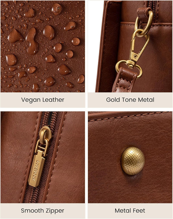 LOVEVOOK Purses and Handbags for Women, Vintage-Style Leather Top Handle Shoulder Bag Satchel Tote Crossbody Purse for Ladies