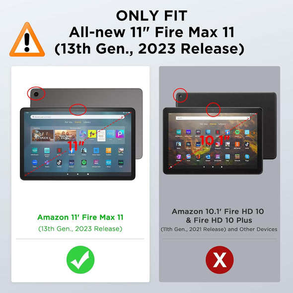 Moko Case Fits Amazon Kindle Fire Max 11 Tablet (13Th Gen, 2023 Release) 11" - Slim PU Leather Trifold Stand Cover for Kindle Fire 11 Tablet Colored Hard Back Shell with Auto Wake/Sleep, Navy Blue