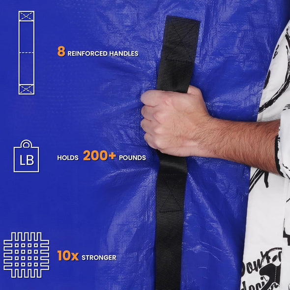 Mattress Bags for Moving - Extra Thick & Durable Queen Mattress Cover for Moving - Reusable Waterproof Tarp Mattress Protector with Heavy Duty Handles (82’’X62’’X15’’ Queen Size)