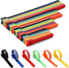 150PCS Cable Ties, 4+6+8+10 Inch Multi-Colour Straps for Cable Management, Adjustable Fastening Cord Wraps, Multi-Purpose Reusable Hook and Loop for Home, Office and Garage