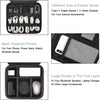 MATEIN Cable Organizer Bag, Waterproof Travel Electronic Storage with Adjustable Divider, Shockproof Portable Double Layer Tech Bag Carrying Case for Cord, Earbuds, Charger, SD Card, DJ Gifts, Black