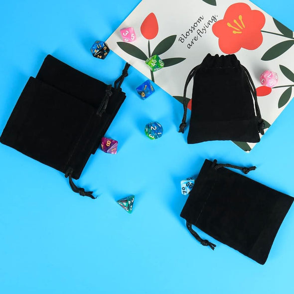 Shintop 10Pcs Velvet Drawstring Bags Wedding Gift Bags Velvet Cloth Jewelry Pouches (Black)