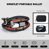 POIUGOYA Nylon Wristlet Wallets, Dual Pouch Keychain Wristlet Wallet, RFID Small Wallet with Coin Pouch,Id Window for Travel