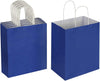 Oikss 50 Pack 8X4.75X10 Inch Medium Royal Blue Kraft Paper Bags with Handles Bulk for Birthday Wedding Party Favors Grocery Retail Shopping Takeout Business Goody Craft Gift Bags Sacks, (50Pcs Count)