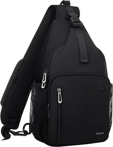 MOSISO Sling Backpack Bag, Crossbody Shoulder Bag Travel Hiking Daypack Chest Bag with Front Square Pocket&Usb Charging Port