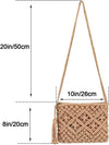 Boho Crossbody Handbag,Handwoven Cotton Rope Shoulder Bag,Summer Beach Clutches Bags for Women,Handmade Purse