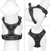 PHOEPET No Pull Dog Harness Medium Reflective Front Clip Vest with Handle,Adjustable 2 Metal Rings 3 Buckles,[Easy to Put on & Take Off](M, Black)