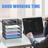 Supeasy 5 Trays Paper Organizer Letter Tray with Handle-Mesh Desk File Organizer, Paper Sorter Desk Organizer for Office, Home or School