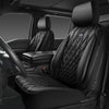 CAR PASS Piping Luxury Faux PU Leather Two Front Car Seat Covers, Waterproof anti Slip Seat Covers Compatible with Front Seat Armrests,Universal Fit for Suvs,Vans,Trucks, Airbag Compatible(All Black)