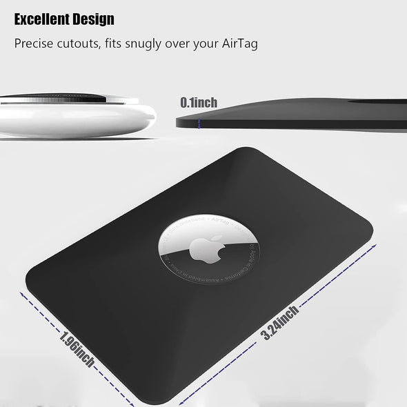 2PCS Airtag Case - Flex Credit Card Size Wallet Holder for Airtag, Purse, Handbag, Backpack, Clutch, Wristlet (Black)