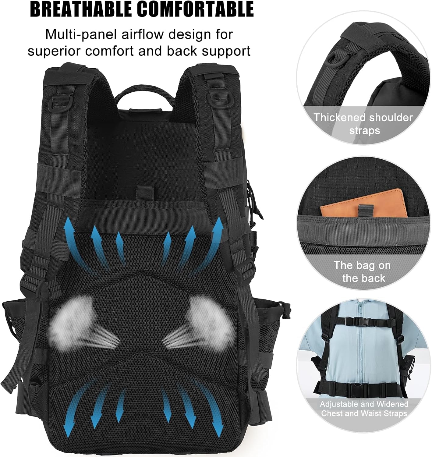 Black Tactical Backpack 50L Black Tactical Backpack 50L