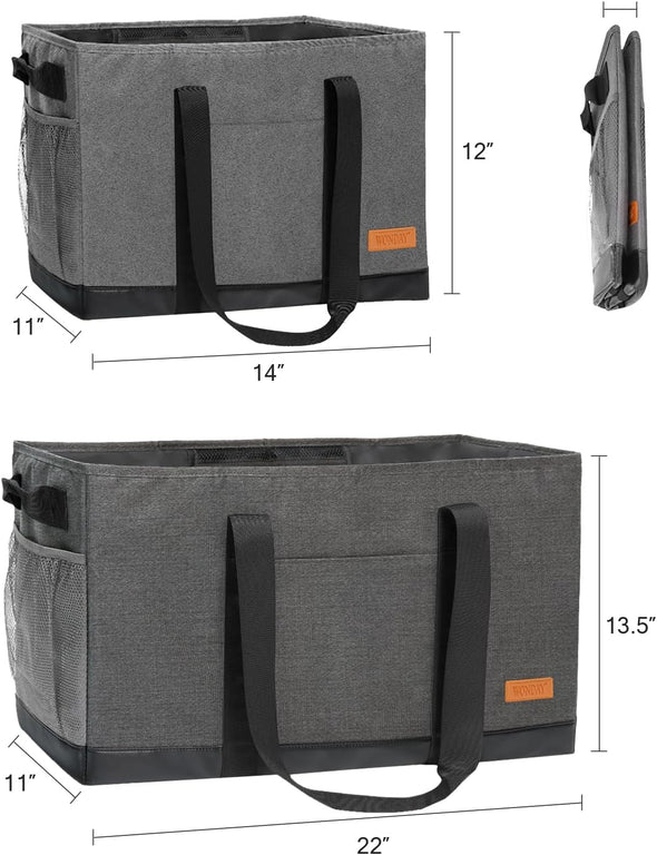 WONDAY Standing Extra Large Reusable Grocery Bag Carrier with Handle, Thirty One Utility Tote Foldable for Shopping and Beach