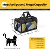 Cat Carrier Airline Approved, Soft-Sided Dog Carrier with Inner Safety Leash, Pet Transport Carrier for Small-Medium Cats Puppies up to 15 Lbs, Collapsible Travel Kitten Carrier Bag -Blackm