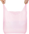 Lazyme T Shirt Bags, Pink Plastic Bags with Handles for Grocery and Retail, Bolsas De Plastico Para Negocio, 12X20 Inches (50 Pcs)