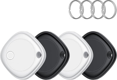 Air Tags-4 Pack, Bluetooth Tracker Works with Apple Find My APP (Ios Only), Bluetooth Smart Air Tag Keys Finder and Item Locator for Keys, Bags, Luggage, Pets, Wallet, Replaceable Battery
