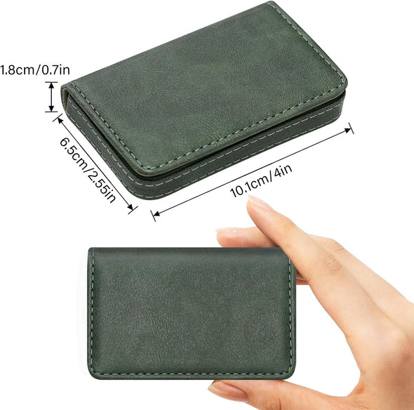 AI-DEE RFID Blocking Wallet - Minimalist Leather Business Credit Card Holder (12-Green)
