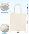 Lzerking Canvas Tote Bag Bulk 24 Pack 14X15 Inches Sublimation Tote Bags, 10Oz Lightweight Medium Reusable Grocery Shopping Cloth Bags for Heat Transfer Vinyl