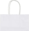 Bagmad 50 Pack 8X4.75X10 Inch Medium White Kraft Paper Bags with Handles Bulk, Gift Bags, Craft Grocery Shopping Retail Birthday Party Favors Wedding Sacks Restaurant Takeout, Business (50Pcs)