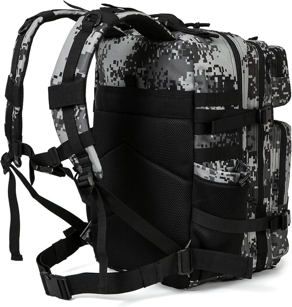 QT&QY 25L/35L/45L Military Tactical Backpack for Men Molle Daypack 3 Day Bug Out Bag Hiking Rucksack with Bottle Holder