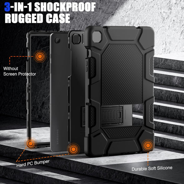 Case for Samsung Galaxy Tab A9+/A9 plus 11” 2024 Model (SM-X210/X216/X218), Heavy Duty Shockproof Rugged High Impact Protective Case, Black