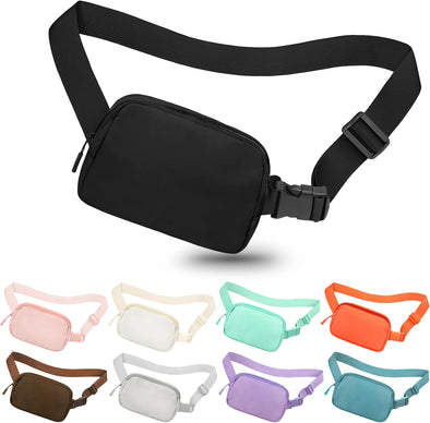 Fanny Pack Crossbody Bag for Women and Men, Belt Bag for Hiking Bum Bag with Adjustable Strap, Waist Pack for Running Workout Sports Travel Black