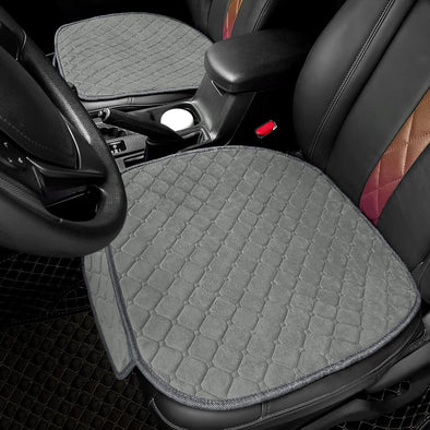 Surpassme 2 Comfortable Car Seat Covers Universal Front Seat Coves for Car Accessories with Storage Pockets, Padded Car Interior Covers for Automotive, SUV, Truck, and Van (Grey)
